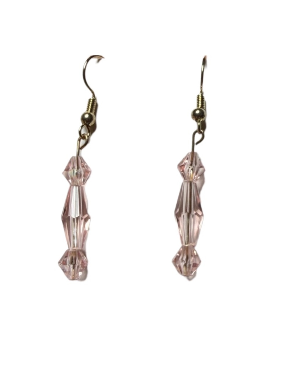 Light pink earrings handmade plastic dangle
